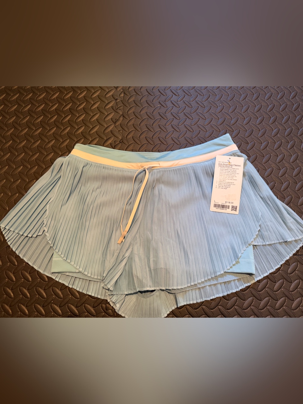 lululemon athletica Light Blue Pleated Skater Skirt with Contrast Waistband